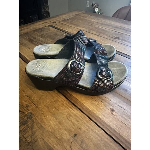 Dansko Sandals Women’s Size 37 Sophie Metallic Leather Open Toe Casual US 6.5-7 - Picture 2 of 8